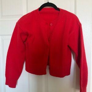 Red Women's Button-Front Sweater Cardigan